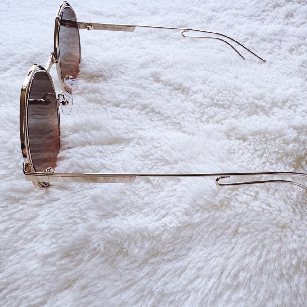 Seraphina Brown Geometric Sunglasses - Picture 8 of 13